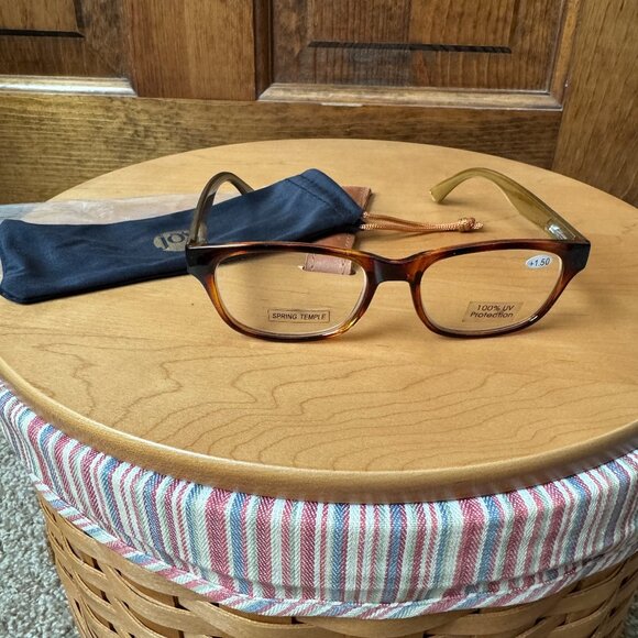 NWOT Joy Mangano #1 Tortoiseshell Framed +1.50 Reading Glasses - Picture 1 of 7